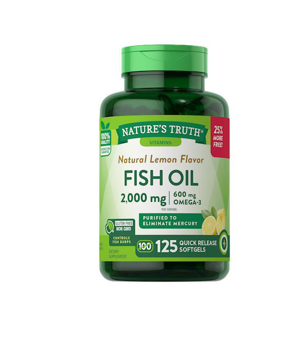 FISH OIL SOFTGEL 1000MG LEMON 100+25 - OBRA Pharmacy